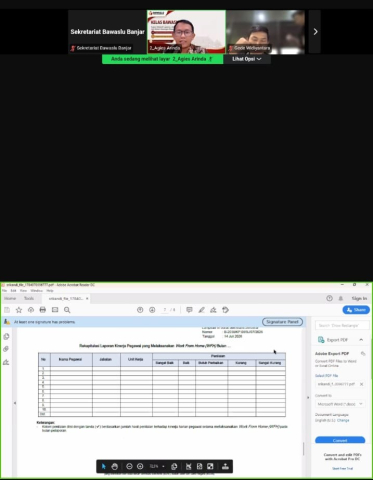 Sosialisasi Mekanisme Pelaporan Kinerja Work From Home (WFH)
