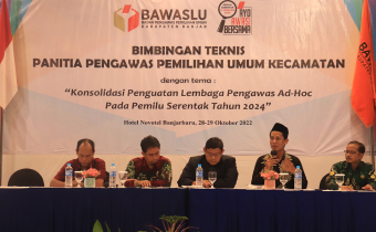 Pasca Pelantikan, Bawaslu Banjar Berikan Bimtek Kepada Anggota Panwascam Se-Kabupaten Banjar