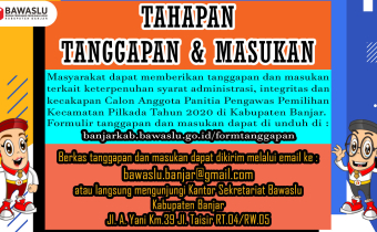 Masyarakat Mempunyai Hak Tanggapan Untuk Panwaslih Kecamatan yang Berintegritas